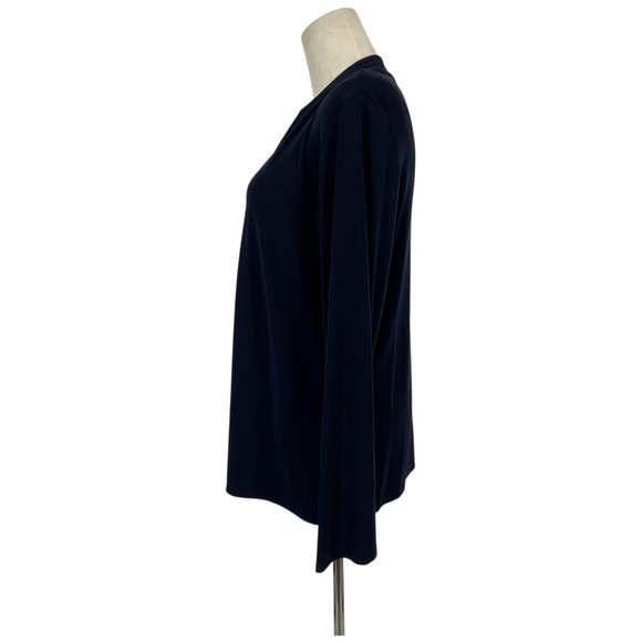 Easywear by Chico's Navy Blue Zip Front Cardigan Sweater Womens Sz 2 Lg US 12 - Picture 3 of 8